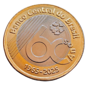 Moeda Comemorativa de 1 Real – Banco Central 60 Anos (2025)